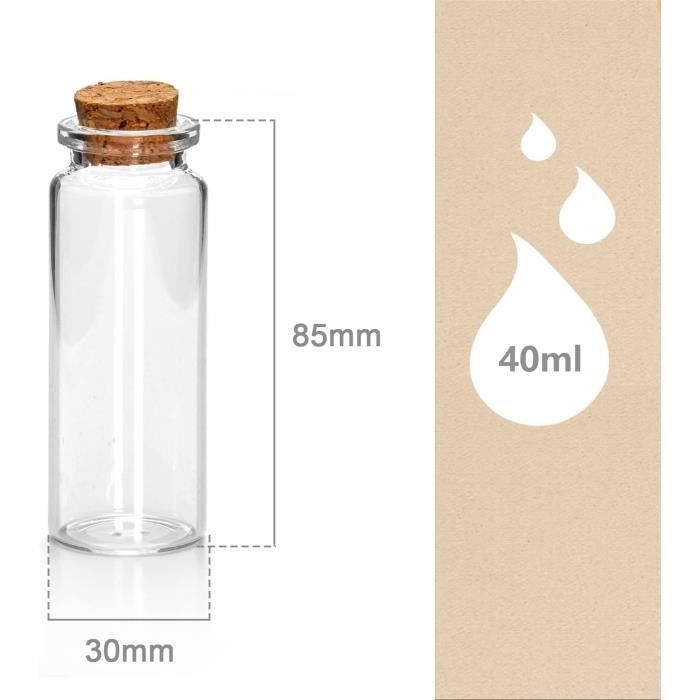 120 Mini Fioles En Verre 10ml Avec Bouchons - DIY Mariage, Épices, Cadeaux - Kit Complet Accessoires