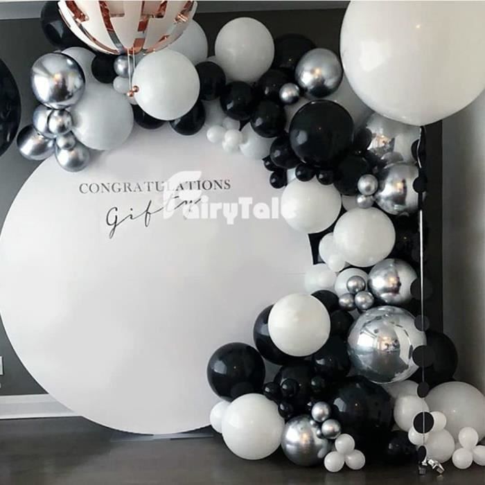 ballon noir et or arche ballon anniversaire ballon guirlande arch kit blanc  et or confettis or fête de décoration d'anniversa[A286]