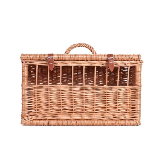 Grand Panier De Pique-Nique En Osier Avec Double Poignées Pliantes Et