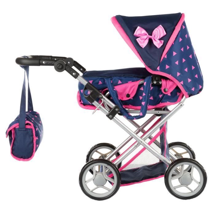 Kinderplay Poussette Poupee, Poussette Jouet - Poussette Landeau Bebe pour  Poupée, Gondola, Poignée hauteur entre 33 et 63 cm, Ce Landau Est Plus