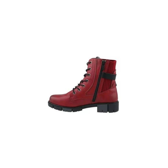 Bottines Mustang 1443502 Mustang Rouge Noir Cdiscount Chaussures