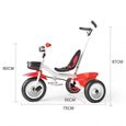 Tricycle Evolutive pour Enfants de 15 mois à 3 ans - Tricycle Poussette Rouge et blanc 75x50x87cm-3