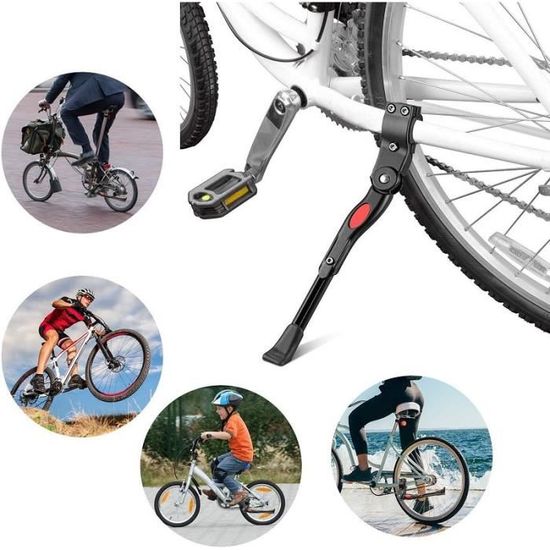 Owyee Béquille de vélo réglable Universelle pour vélo - Béquille latérale  antidérapante en Alliage d'aluminium 24-26 Pouces pour VTT, vélo d'enfant