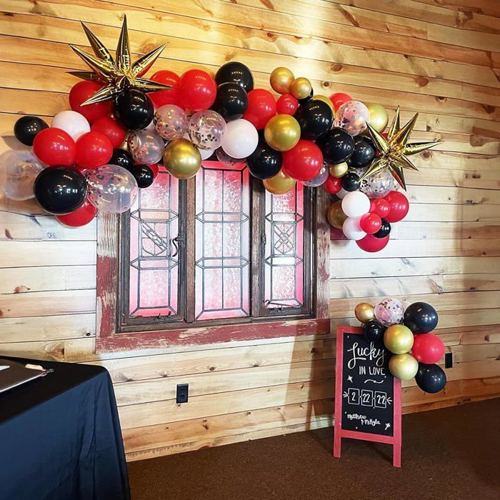 Ensemble arc-en-ciel en forme de ballons, 144PCS 18in 12in 10in 5in couleurs assorties ballons pour Carnaval Circus Fiesta Baby douche anniversaire Décoration de guirlande colorée