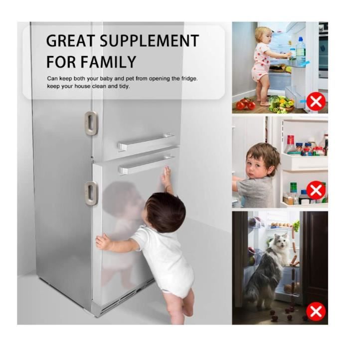 Serrure De Sécurité Enfant Pour Réfrigérateur - Cadenas à Code 4 Chiffres, Adhésif Acrylique - Pour Portes Lisses, Sans Perçage - Noir