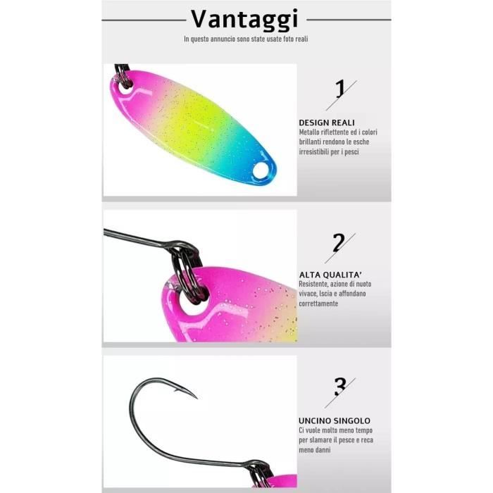 Set D'appâts De Pêche Spinner Et Jig – Leurres Artificiels Pour Perche, Truite, Brochet – Alliage Zinc, Yeux 3D – Pour Eau Douce Et Mer