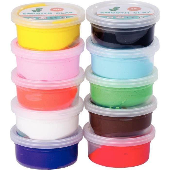 Set 10 pots de 40 g de pâte à modeler autodurcissante coloris assortis ...