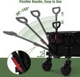 EUGAD Chariot de Jardin Pliable, Roues tout-terrain larges, Brouette Portable avec Cadre Métallique, en Tissu Oxford, E0UEG0028-4