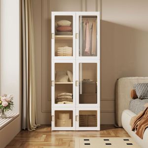 1x Garde-Robe Penderie Armoire De Rangement Etagère À Vêtements Meuble
