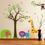 Jungle for/êt animal singe l/écureuil et le swing de hibou jeu sur larbre color/é de d/éfilement muraux sticker mural autocollants pour les enfants salle de jeux