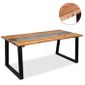 P62 Table De Salle A Manger Bois D Acacia Et Verre 180 X 90 X 75