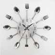 Modern Design ruban coutellerie ustensile de cuisine horloge murale cuillère à fourche horloge-0