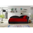 Canapé en lit Convertible avec Coffre de Rangement 3 Places Relax Droit - en Tissu - Salon & séjour ARGEA Rouge+ Noir-0