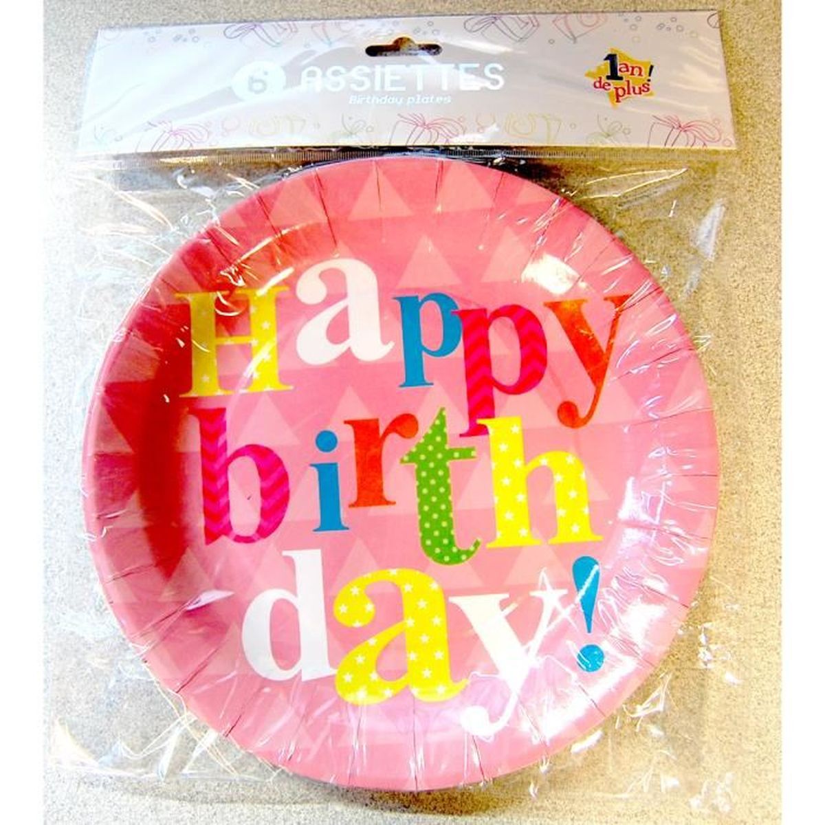 Assiettes Happy Birthday Rose Achat Vente Pas Cher