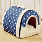 WILTEC [M] Panier, Lit, Coussin, Canapé, Tente, Niche pour Chien chaud Pliable Lavable déhoussable Résistant pour Chien Chat Animaux - Bleu