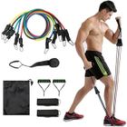 Ensemble de Bandes de résistance, Bandes d'exercice en Caoutchouc Extensible de résistance Corde d'entraînement Tube d'entraînement Exercice Stretch Fitness Home Set pour Yoga Gym(Noir