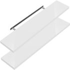 CASARIA 2x Étagères Murales Flottantes 70 cm Blanc Brillant MDF Robuste Effet Flottant étagère Bois Rangement décoration