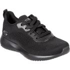 Baskets SKECHERS Bobs Squad Tough Talk Femme - Noir - Lacets - Plat