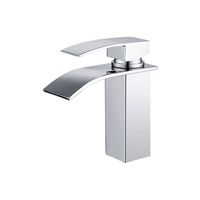Robinet de salle de bains cascade, robinet de lavabo en laiton chromé, robinet de lavabo à deux voies, design moderne