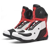 Chaussures de moto rétro pour hommes,bottes de motocross,chaussures d'équitation urbaines imperméables,bottes de - White[C1902]