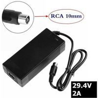 Chargeur de batterie au lithium de vélo électrique 29.4V 2A pour prise RCA 24V 25.2V 25.9V