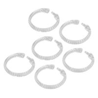 Cuque anneaux de rideau transparents 24 pièces anneaux de rideau ABS Transparent O forme crochets de rideau de douche pour tringle