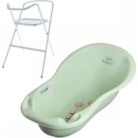 Baignoire bébé ergonomique - MON MOBILIER DESIGN - Avec thermomètre - Vert - 102 cm - Avec pied