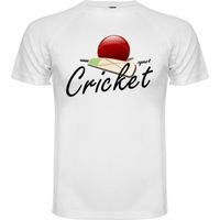 Tee shirt sport impression "CRICKET" | T-shirt blanc mixte du s au xxl.