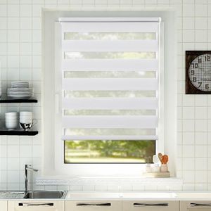 Easy Fix OBdeco Double Store Enrouleur Jour//Nuit sans per/çage 60 x 180 cm Blanc