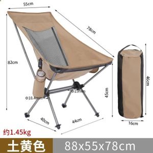 CHAISE DE CAMPING Style kaki 2 - Chaise de camping portable et plian
