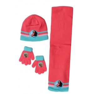 BONNET - CAGOULE Bonnet avec écharpe et gants Vaiana Disney rose Taille unique