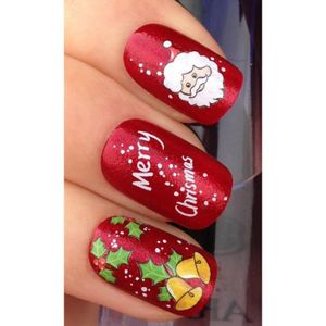 Mignon Noël Père Grelot Nail Art Autocollant Ongle DIY Déco