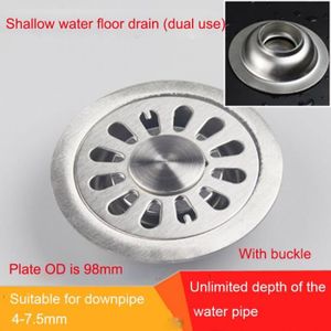 SIPHON DE LAVABO siphon de vidange de douche en acier inoxydable, pour sol de garage, baignoire, évier de cuisine 98mm daul use -XUNI3581