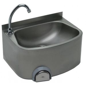 LAVE-MAIN Lave-mains rectangulaire en inox L2G - robinet à gauche - 7L de capacité