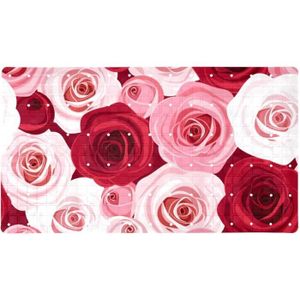 ANTI-DÉRAPANT BAIN Tapis de Douche pour Baignoire Tapis de Baignoire antidérapant,Roses Roses Rouges Florales,Tapis de Bain pour Tapis de[S176]