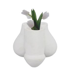 Pevfeciy Vase Blanc Ceramique Haute 21cm,S Vases Fleurs Sechees pour Salon Maison Bureau Vase Decoratif Design Table