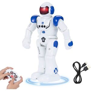 ROBOT - ANIMAL ANIMÉ Robot Jouet Pour Enfants - Intelligent Robot Programmable des Gestes Commande Tactile Charge USB, (Bleu)