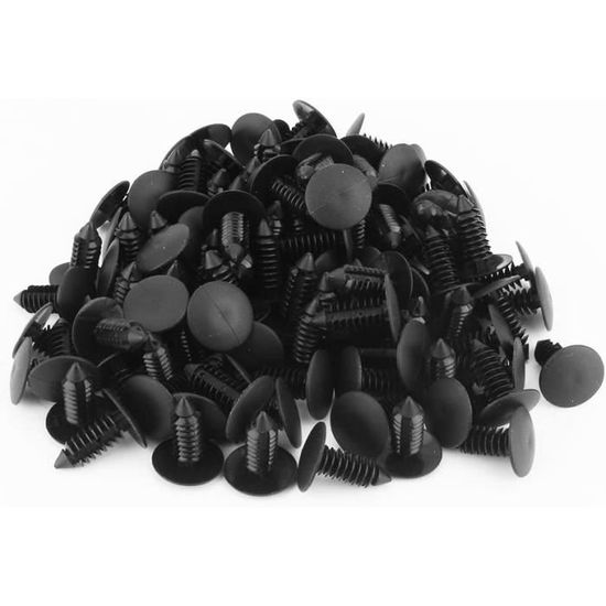 Lot De 20 Rivets En Plastique Noir 8mm Pour Portière Auto - Clips De Fixation Pare-chocs Et Garnitures
