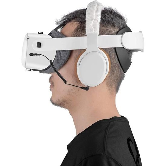 Masque VR Anti-Transpiration Pour Oculus Quest 2 - Bandeau Confortable Avec Sangle Élastique Pour Meta Quest 2, PS VR2, HTC Vive - Noir