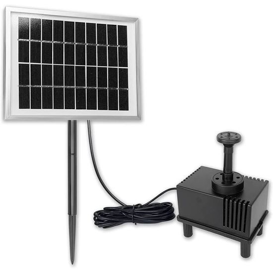 Fontaine Solaire 25W Avec Pompe Submersible - Débit 1100 L/h, Hauteur De Levage 5m, Tuyau 2m - Pour Bassin, Cascade, Jardin - 7