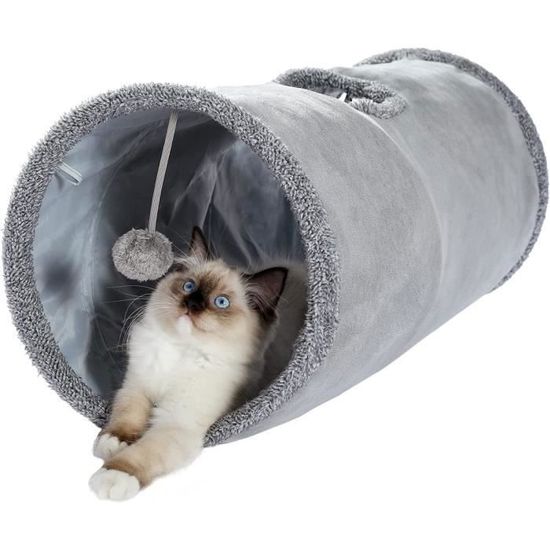 Tunnel Pour Chat PawHut Avec 2 Niches Et Sisal – Jeu, Repos Et Griffoir – Pour Chat Jusqu’à 6 Kg