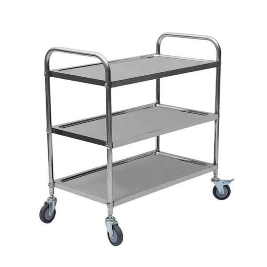 ZXHKZDX Étagère De Rangement 3 Niveaux Inoxydable 60x30x100cm - Lourde Cuisine Table Murale Argent Pour Restaurant Et Maison