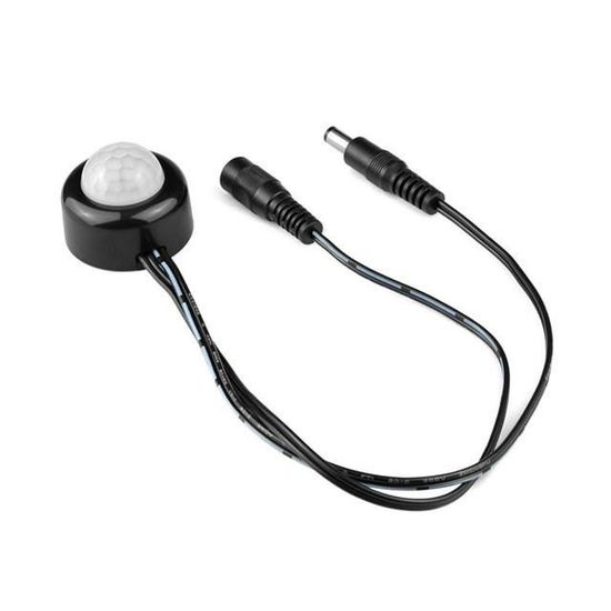 Interrupteur Capteur De Mouvement Infrarouge 5V-24V - Détection Corps Humain Pour Bandes LED, Lumière Placard, Armoire - Coque Aluminium - 7