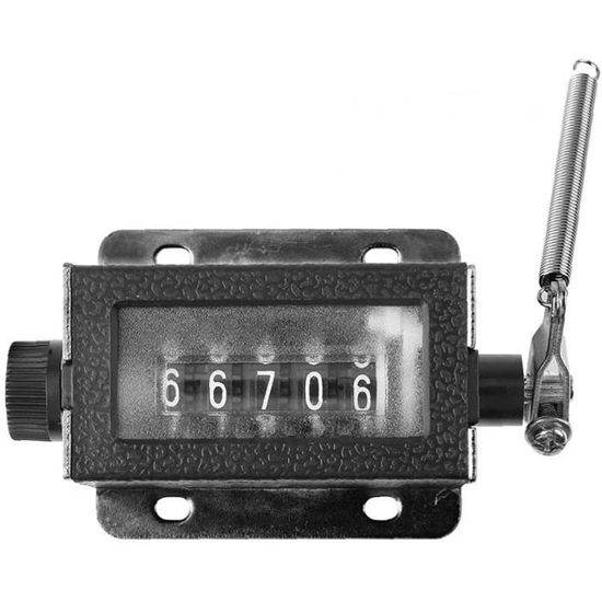 Compteur Mécanique 5 Chiffres (0-99999) – Bouton Rotatif Réinitialisable – Pour Industrie Textile, Impression – Noir Avec Ressort - 3