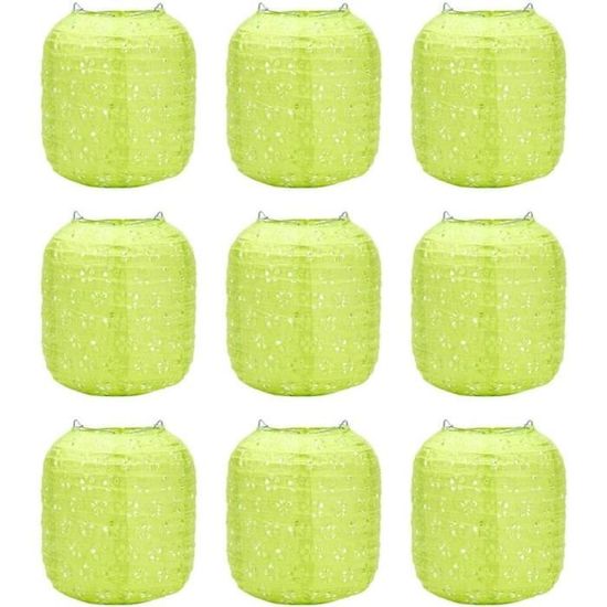 15 Lanternes En Papier Vert Sauge - Décoration Mariage, Anniversaire, Jardin - Suspension Boule DIY
