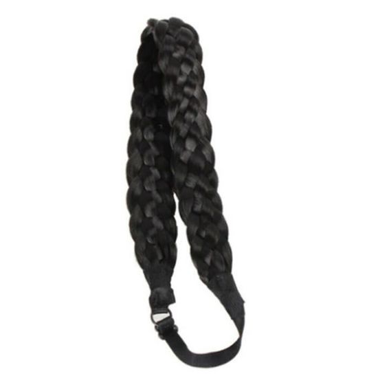 Bandeau Cheveux élastique Tressé Synthétique - Couleur Naturelle - Accessoire Cheveux Femme