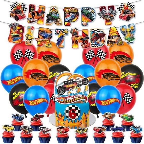 70 Pièces Vaisselle Anniversaire Thème Voiture De Course - Service Complet Pour 10 Personnes Avec Nappe, Assiettes, Gobelets, Serviettes Et Plus