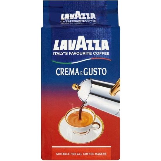 Lot de 2 paquets de café moulu 250 gr Lavazza espresso italiano –