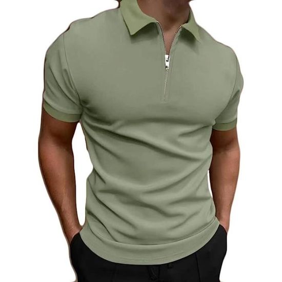 Homme Polo Manches Courtes Chic Grande Taille Confort Hauts Casual