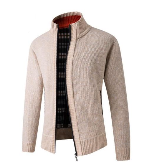 SYLDMKJ Cardigan Homme Couleur À Manches Longues Tricot
